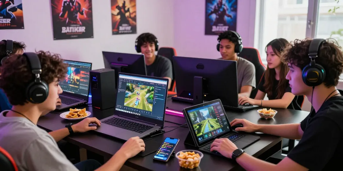 Akses game online tanpa kendala di semua perangkat di https://i-labo7.com/blog/477/ dengan berbagai alat gaming dan suasana ceria.