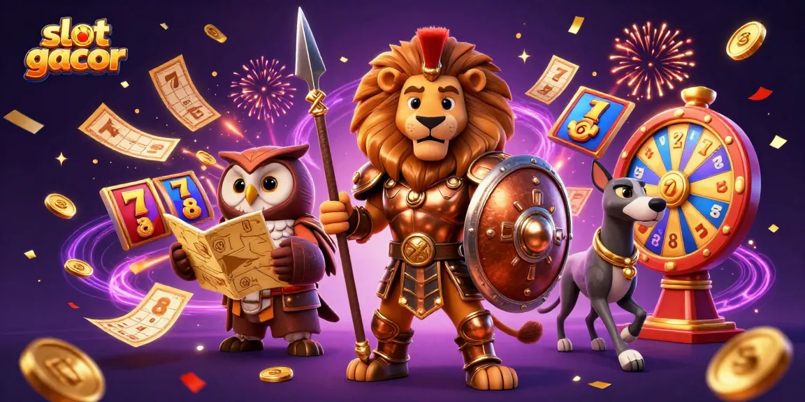 Experience exciting slot gacor gameplay with vibrant characters and dazzling casino elements.