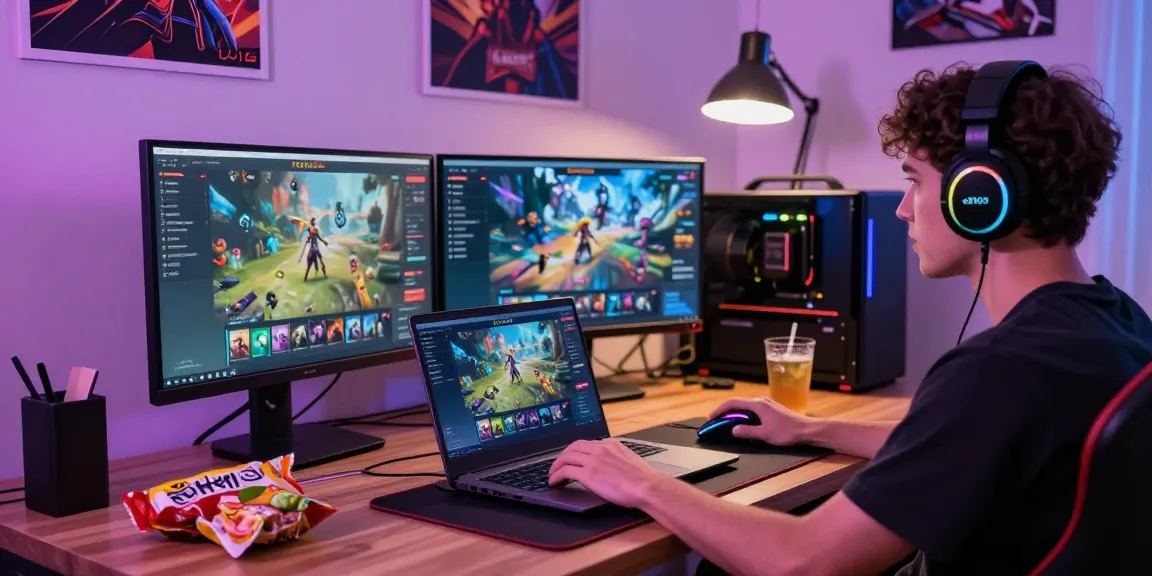 Engaging with lotus365 platform on a modern gaming setup with accessories in a cozy room.