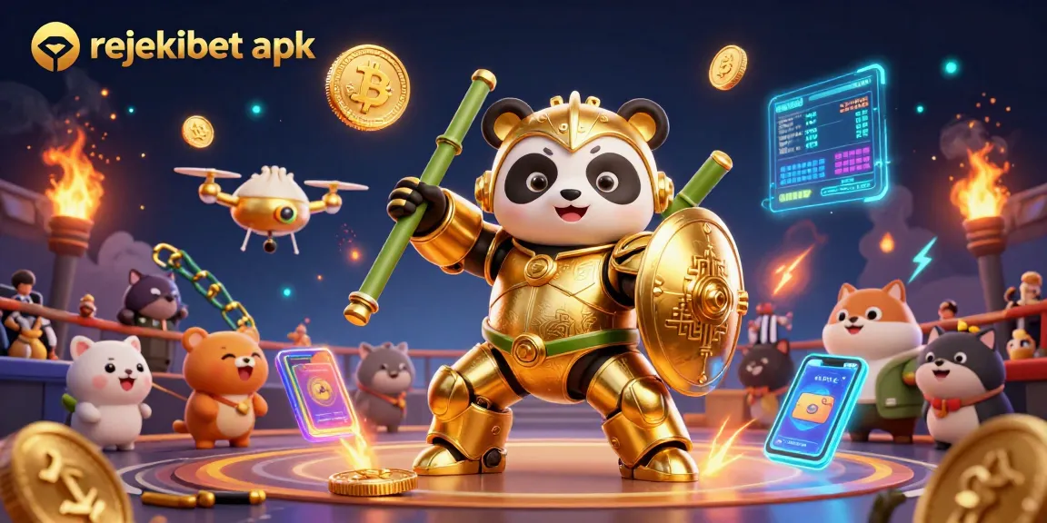 Experience excitement with rejekibet apk in a vibrant 3D animated casino scene featuring animated characters and gaming elements.