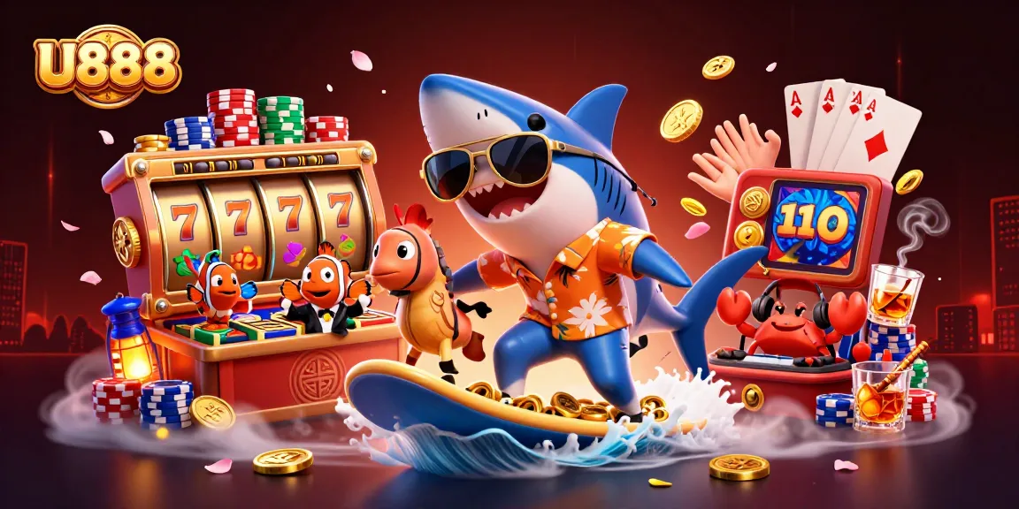 Win big at U888 with exciting casino games featuring sharks and gold coins!