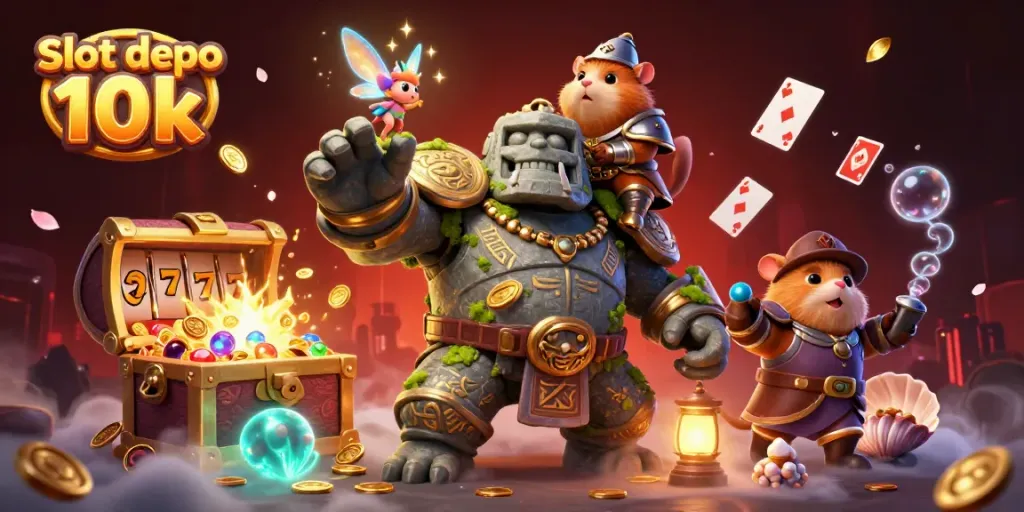 Slot depo 10k dengan karakter menarik dan elemen permainan kasino untuk pengalaman menghibur.