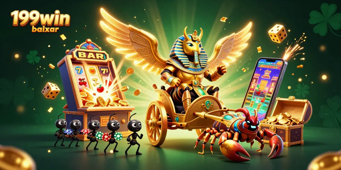 Engage with the thrilling universe of 199win baixar in this vibrant casino adventure illustration.