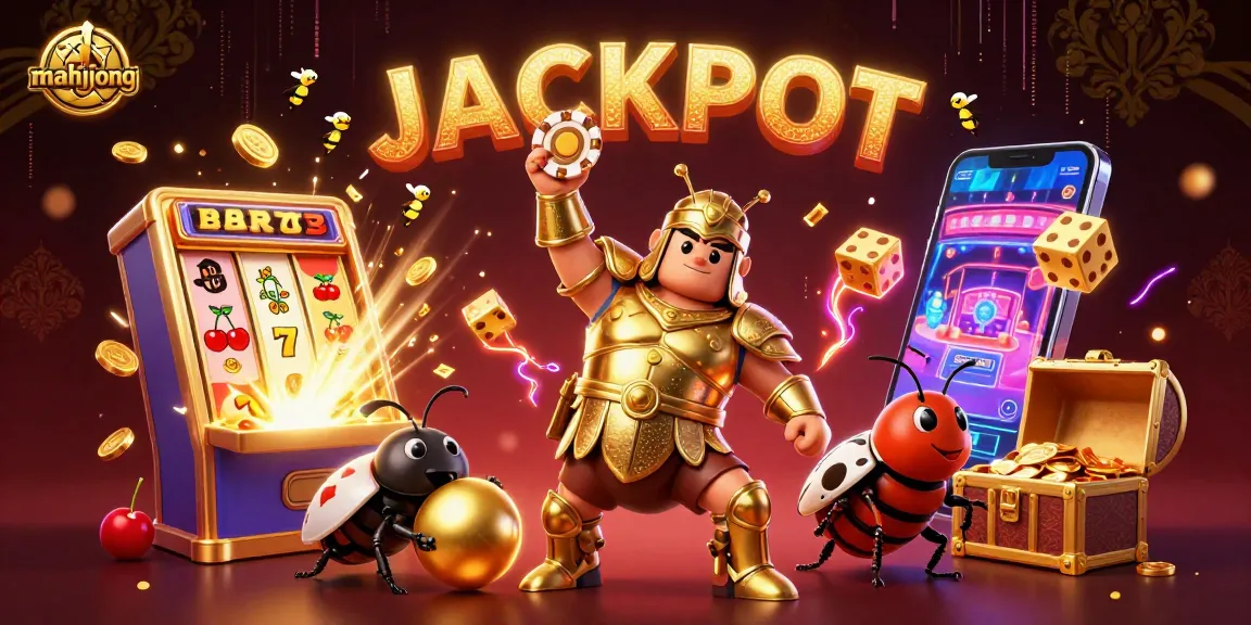 Experience the thrill of mahjong in this vibrant casino scene with dynamic characters and winning elements.