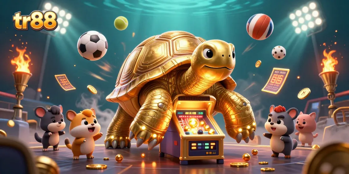 Experience thrilling gaming at TR88 with golden tortoise pinball and dynamic sports action.