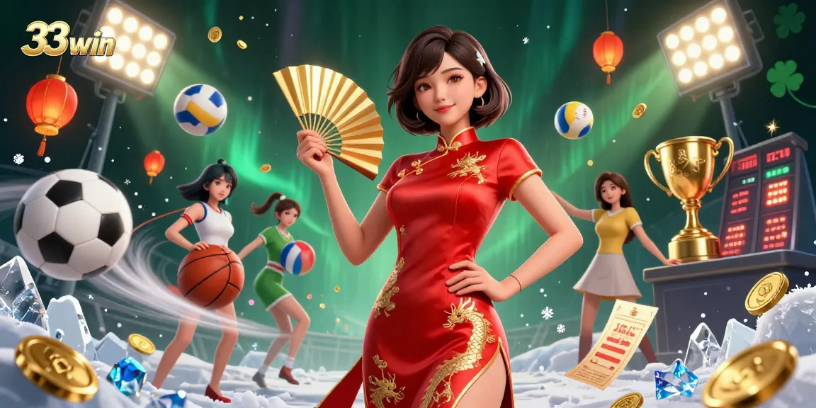Experience the excitement of 33win online casino with captivating visuals of gaming action and luxury.