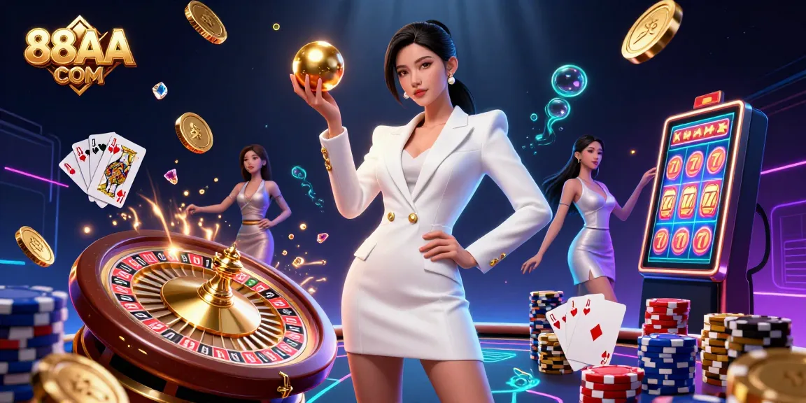 Engage with winning moments at 88AA COM showcasing an Asian woman with a roulette ball.