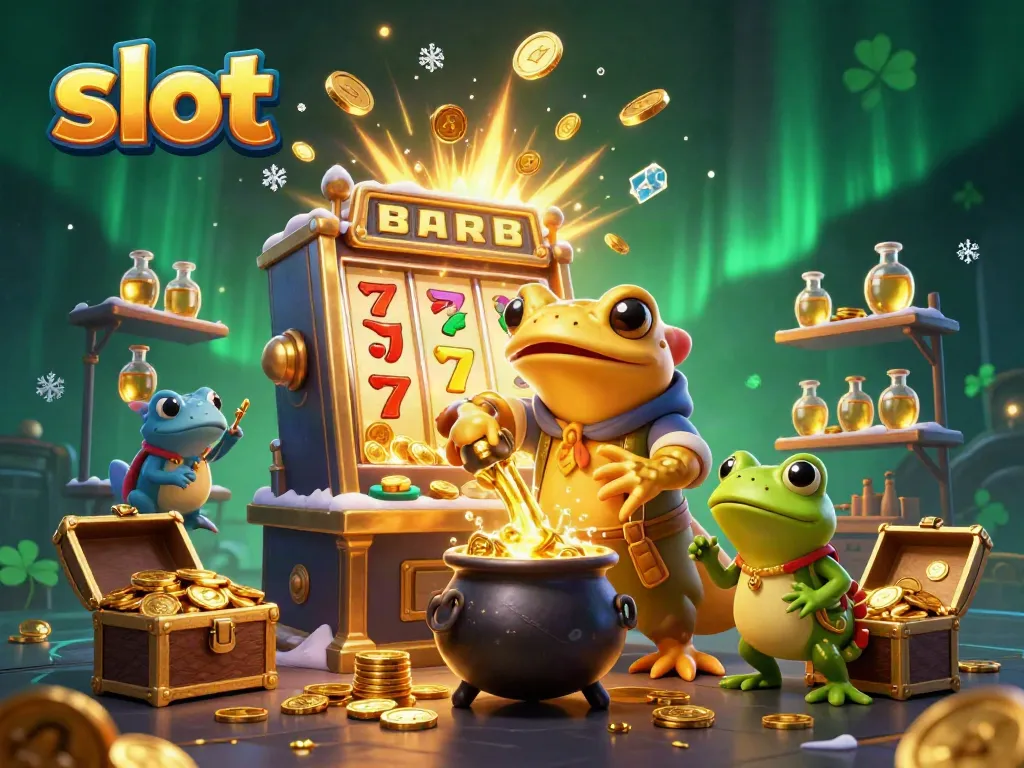 Experience thrilling slots with our captivating graphic featuring gold coins and iconic symbols.