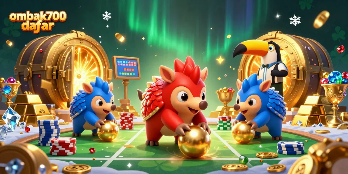 Gambar penuh aksi dengan ombak700 daftar, pangolins bersaing di bola emas dan taruhan poker.