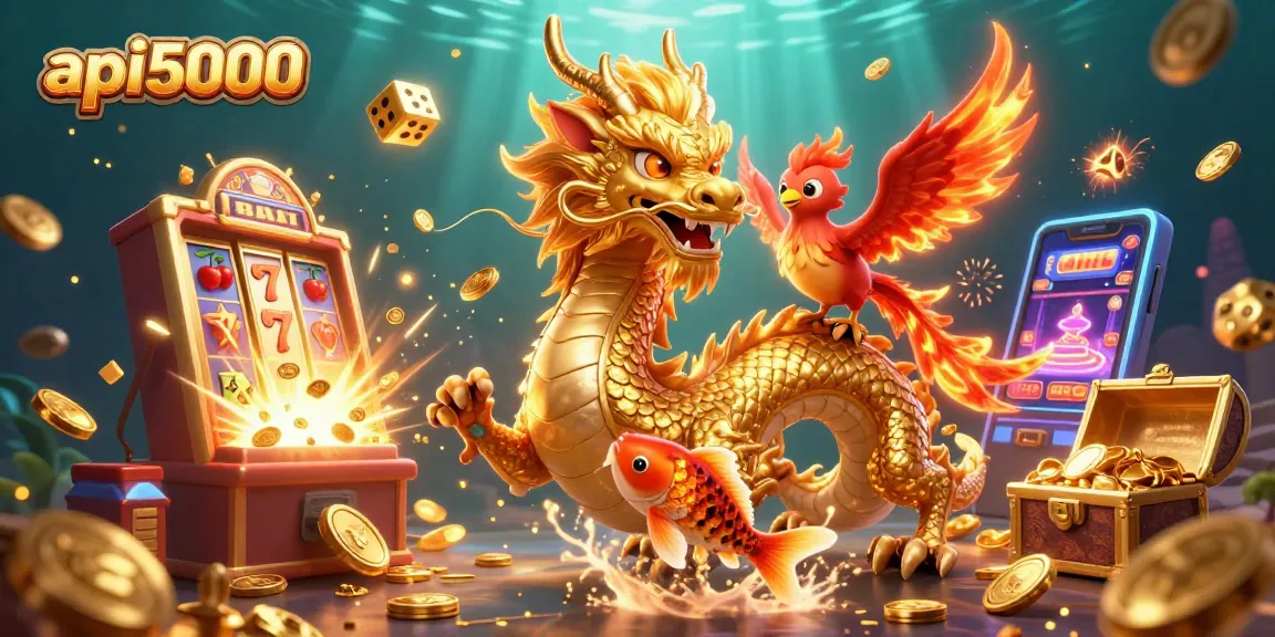 Menggandakan pengalaman bermain api5000 dengan naga emas, phoenix merah dan ikan koi beruntung dalam jackpot meledak!