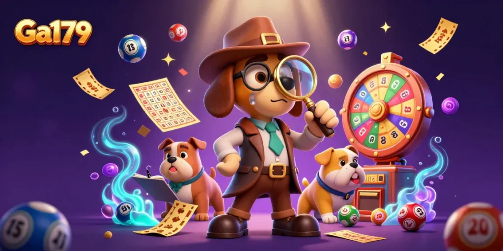 Engage with Ga179's vibrant gaming world, featuring characters in a dynamic casino scene filled with action and excitement.