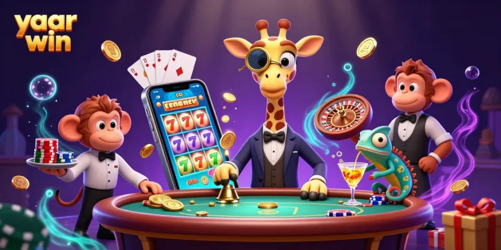 Experience yaar win at a luxurious VIP poker scene with a high-roller giraffe and gaming excitement!