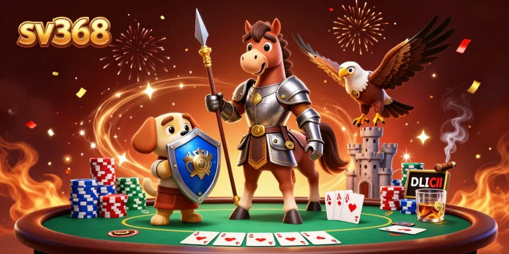 Engage in thrilling sv368 poker excitement with vibrant characters and dynamic gameplay elements.