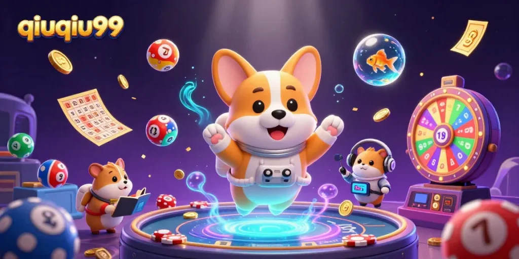 Experience thrilling gameplay with qiuqiu99 amid floating casino fun with unique characters.