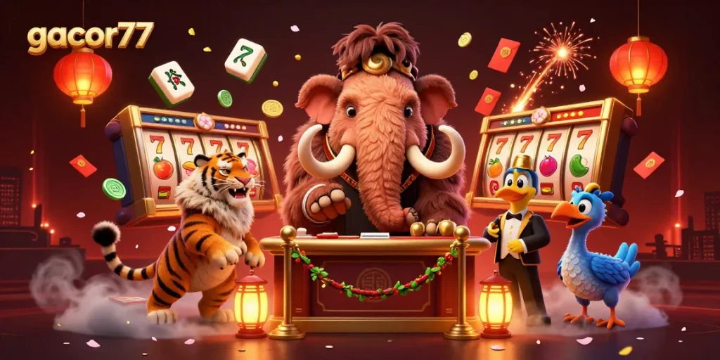 Gacor77 menghadirkan momen seru dengan bouncer mamut, tamu harimau, dan doorman dodo dalam suasana kasino